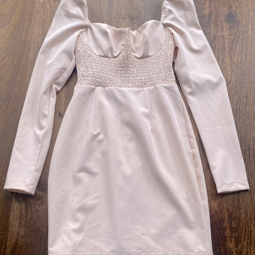 Nasty Gal pink puffsleeve mini dress
